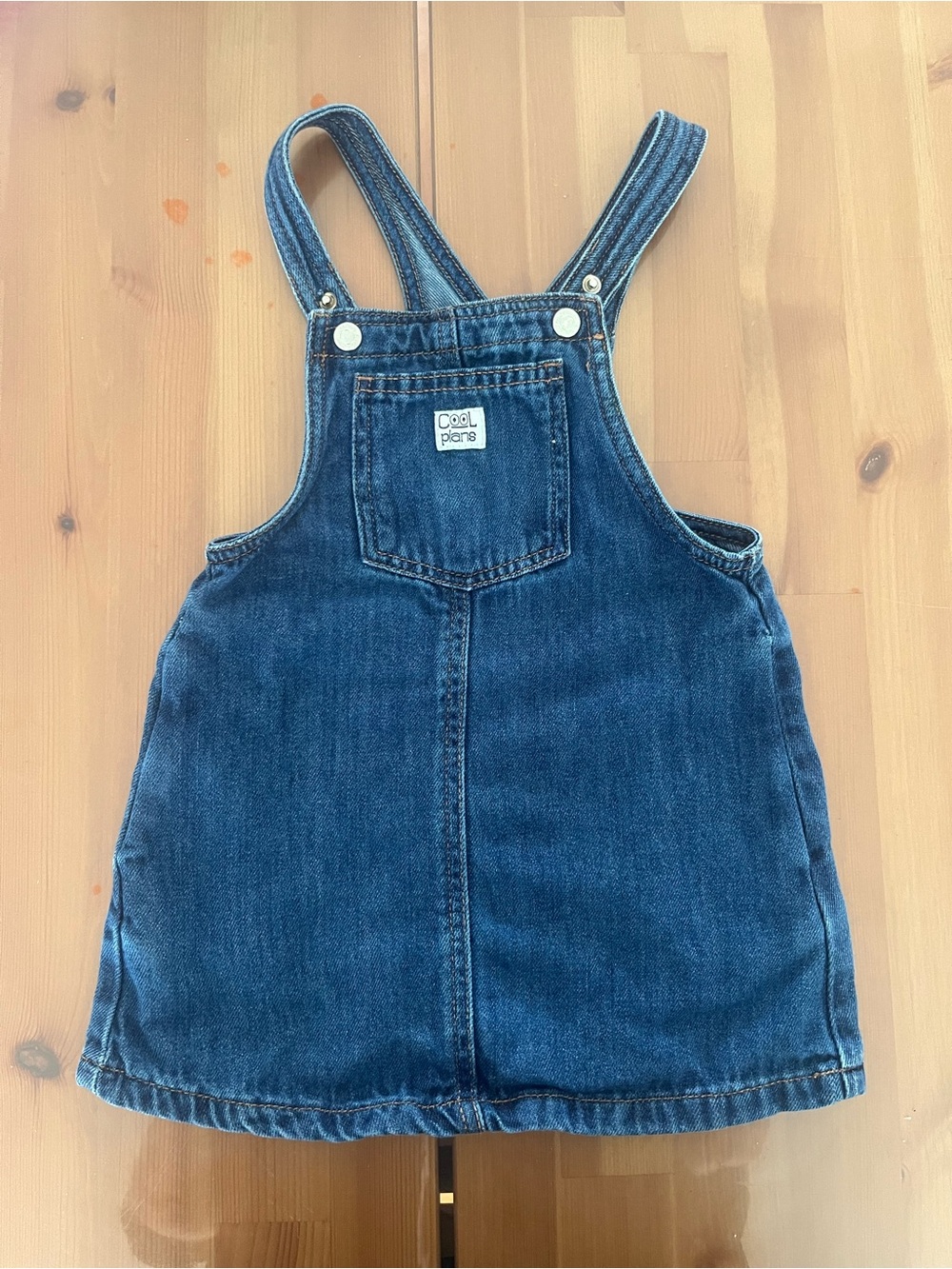 Zara Dark Blue Denim Overall Dress for Kids